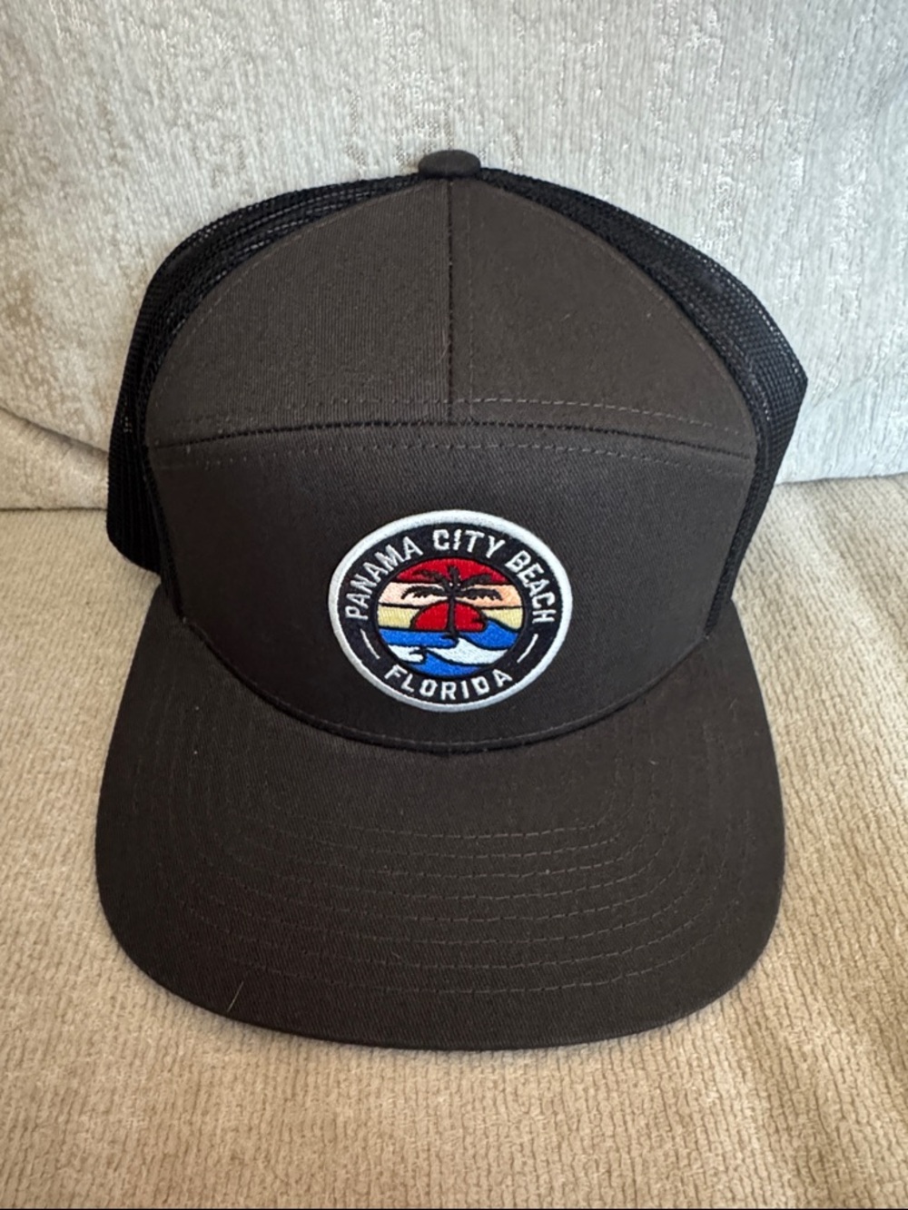 Panama City Beach Florida Patch Trucker Hat - Black